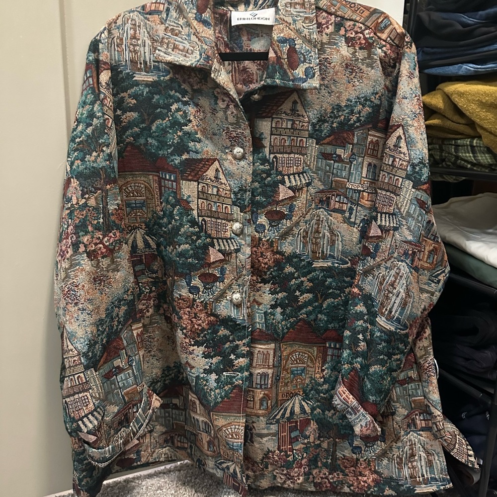 Vintage tapestry button up jacket size 2X